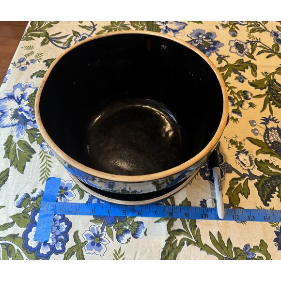 1930's Vintage USA Set of 2 Stoneware Cook-Rite Crock Bowl and Pie Plate Dish - Picture 14 of 15